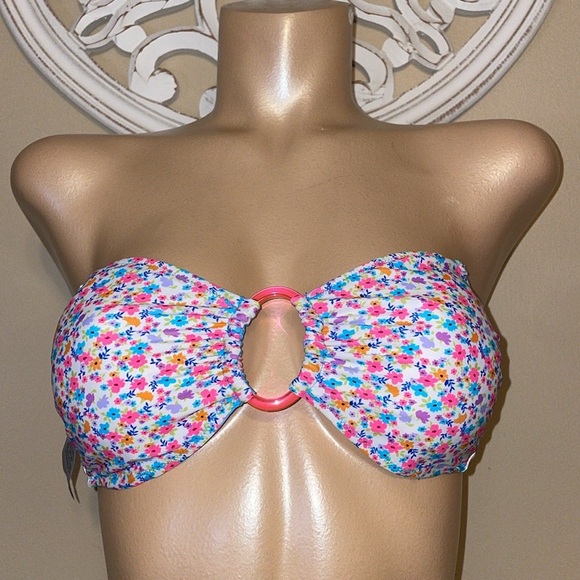 Wild Fable women’s medium 8 10 bikini top Floral reversible convertible NWT - Picture 5 of 8